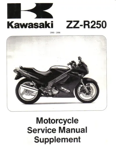 Preview: 1990–1996 Kawasaki ZZ-R250 Service & Repair Manual (P/N 99924-1129–54)