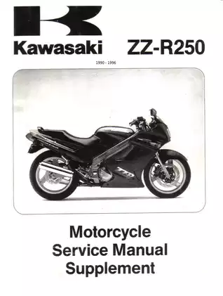 Kawasaki ZZ-R250 Motorcycle Service Manual (1990-1996) - Your Comprehensive Guide
