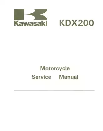 Kawasaki KDX200 manual for 1989-1994 models Preview image 1