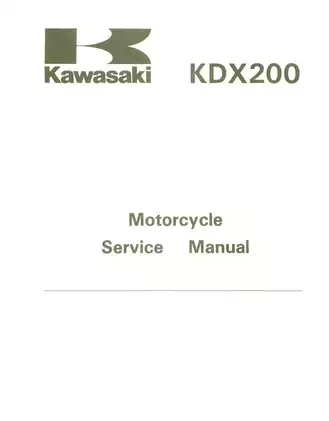 Kawasaki KDX200 Motorcycle Service Manual - Complete Maintenance Guide