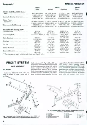 Massey Ferguson MF 230, MF 235, MF 240, MF 245, MF 250 utility tractor repair manual Preview image 5