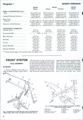 Massey-Ferguson MF230-MF250 Tractor Service Manual Preview image 5