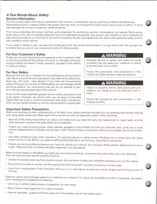Honda Sportrax TRX250EX Service Manual (2001) - Complete Repair & Maintenance Guide Preview image 2