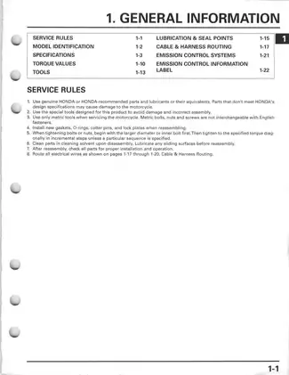 Honda Sportrax TRX250EX Service Manual (2001) - Complete Repair & Maintenance Guide Preview image 5