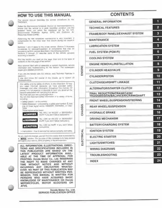 2008-2009 Honda Sportrax 700XX, TRX700XX service manual Preview image 3