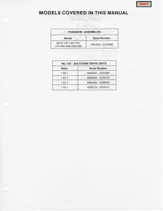 1978-1982 MerCruiser Number 4 Stern Drive Units MCM 120 to 260 service manual Preview image 3