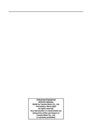 Yamaha YFM450FAR Service Manual (2002 Edition) Preview image 3