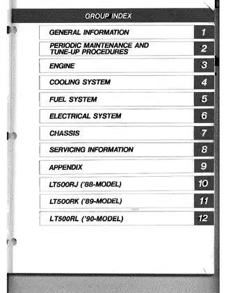 1987-1990 Suzuki LT500R (RJ/RK/RL) QuadZilla ATV service manual Preview image 3