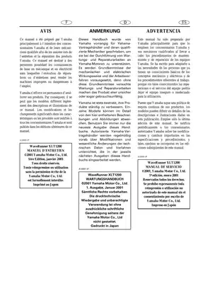 Yamaha WaveRunner XLT1200 Service Manual (2001 Edition) Preview image 3