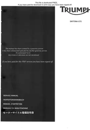 Triumph Daytona 675 Service Manual - Comprehensive Guide for Maintenance and Repairs