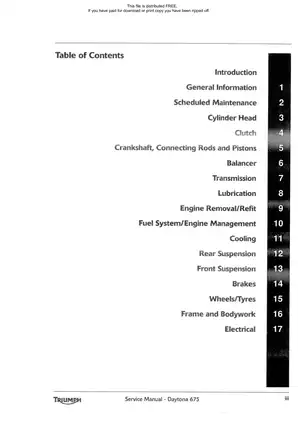 2006-2007 Triumph Daytona 675 repair manual Preview image 3