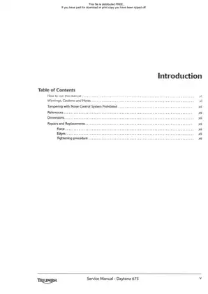 Triumph Daytona 675 Service Manual - Comprehensive Guide for Maintenance and Repairs Preview image 5