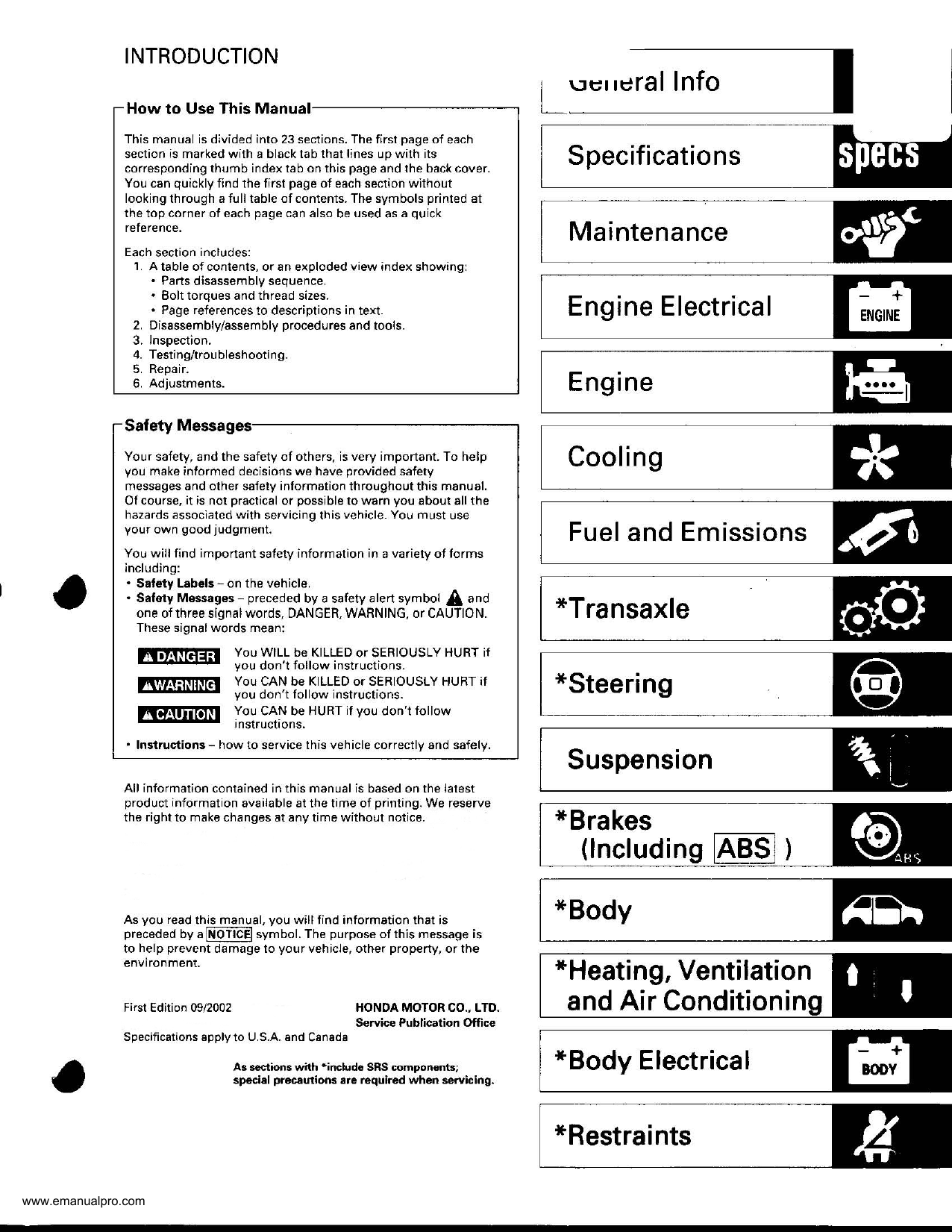 2000-2003 Honda S2000 repair manual Preview image 2