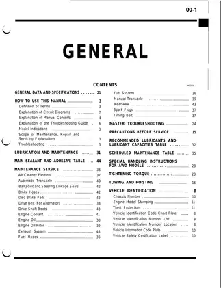 1991 Mitsubishi 3000GT service manual Preview image 5
