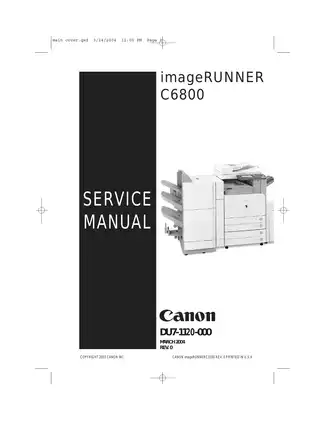 Canon imageRUNNER C6800 service guide Preview image 1