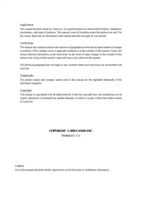 Comprehensive Canon imageRUNNER C6800 Series Service Manual Preview image 2