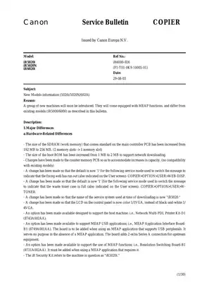 Canon iR5000/iR6000 Service Manual & Technical Guide