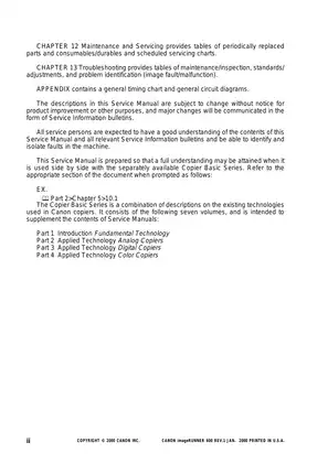 Canon imageRUNNER 600 Service Manual - Comprehensive Repair and Maintenance Guide Preview image 4
