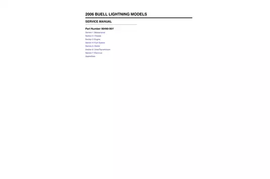2006 Buell Lightning XB9S, XB12S shop manual Preview image 1