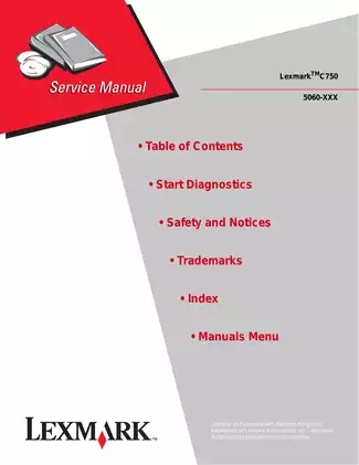Lexmark C750 Color Printer Service Manual (5060-XXX)