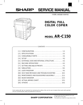 AR-C150 Sharp Service Manual | Digital Copier Maintenance and Repair Guide Preview image 2