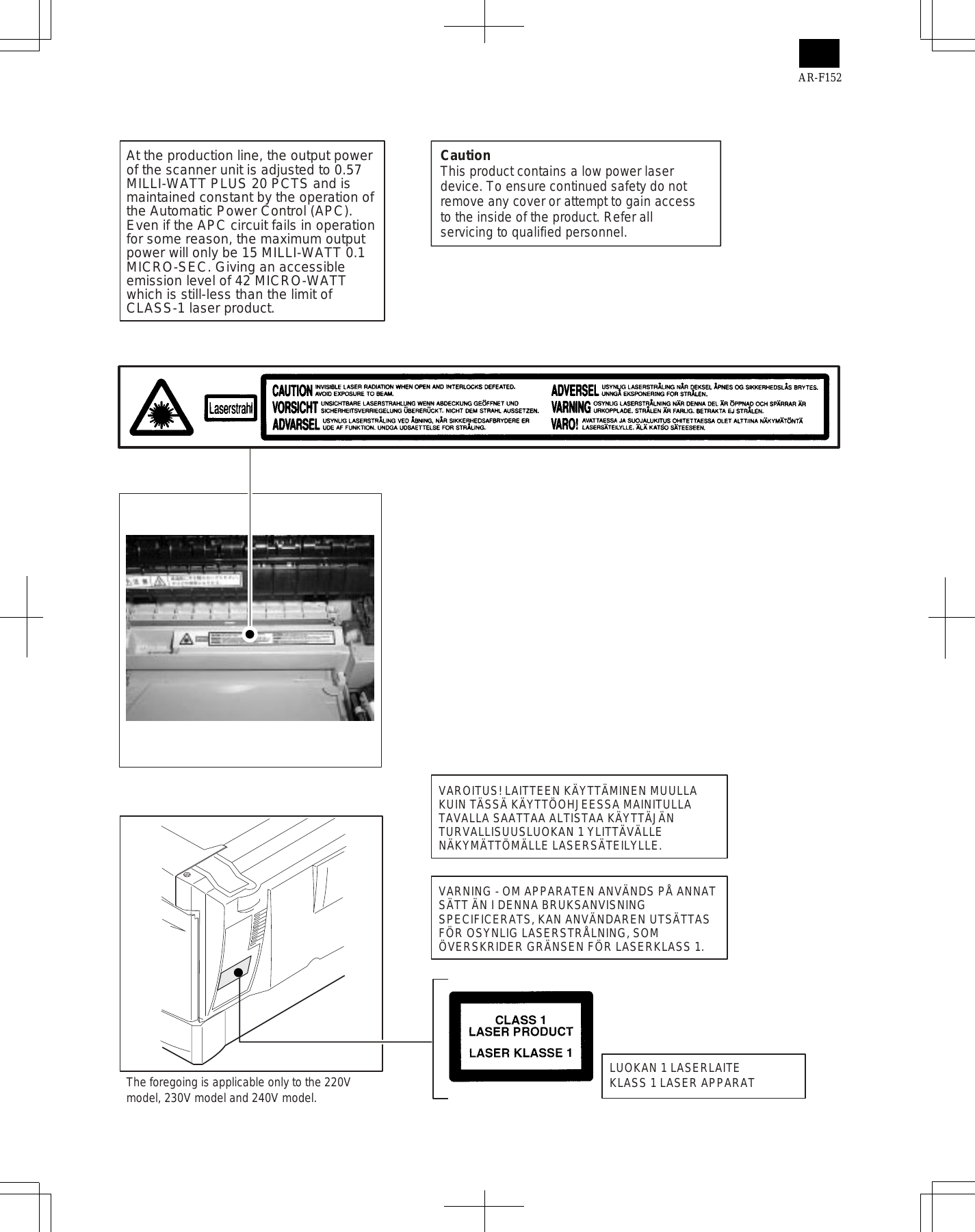 Sharp AR 151, AR 156, AR F152 printer/copier service guide Preview image 4