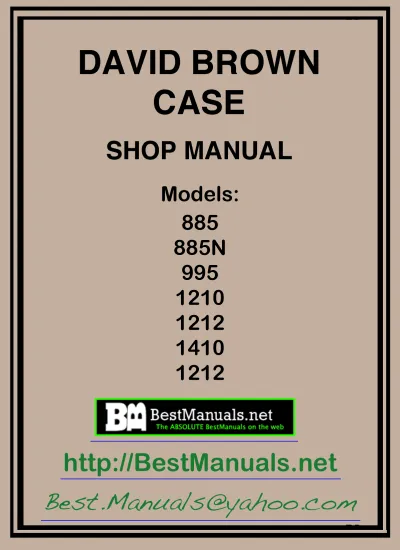 Preview: David Brown Case 885, 885N, 995, 1210, 1212, 1410, 1412 Tractor Service Manual (P/N C4077-90960)