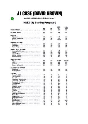 David Brown Case 885, 885N, 995, 1210, 1212, 1410, 1412 Utility Tractor manual Preview image 2