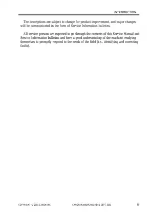 Canon iR1600/iR2000 Service Manual - Comprehensive Guide for Technicians Preview image 5