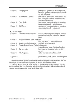 Canon iR5000 , iR6000 copier service manual Preview image 5