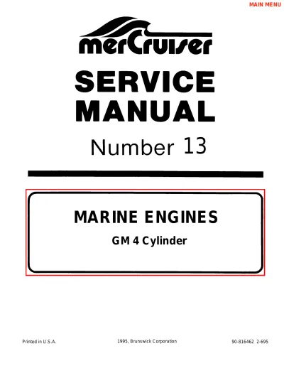 Preview: MerCruiser MCM 3.0L, MCM 3.0LX 1990–1997 Service Manual (P/N 90-816462)