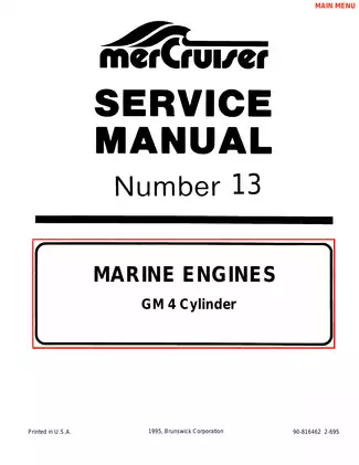 Comprehensive Service Manual for MerCruiser Marine Engines Preview image 1