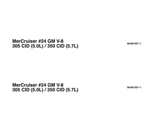 1998-2001 Mercruiser 305 CID 5.0L 350 CID 5.7L & 6.2L, GM V-8, number 24 marine engine service manual Preview image 2