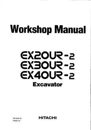 Hitachi EX20UR-2 to EX40UR-2 Excavator Workshop Manual