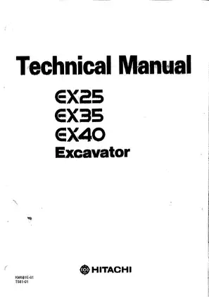 Hitachi EX25, EX35, EX40 excavator technical manual Preview image 1