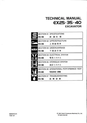 Hitachi KM581E Technical Manual - Excavator Repair and Service Guidelines Preview image 2