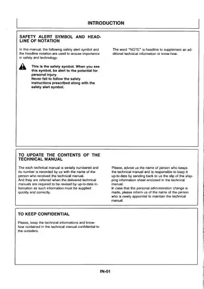 Hitachi EX25, EX35, EX40 excavator technical manual Preview image 5