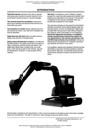 Comprehensive Operator's Manual for Hitachi EX/75V-1 Excavator Preview image 2