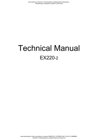 Preview: 1990–1998 Hitachi EX220-2 / EX220LC-2 Excavator Service Manual (P/N T01-01–01)