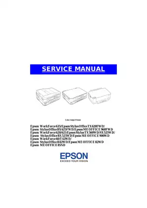 Epson Stylus Office BX625FWD BX525WD B42WD multifunction inkjet printer service manual Preview image 1