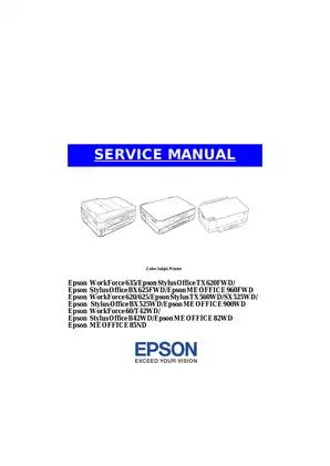 Epson WorkForce 635/620/60 Series Service Manual - Comprehensive Repair Guide