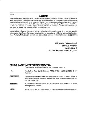 2005-2012 Yamaha YP125, YP125R Majesty, X-Max 125 service manual Preview image 2