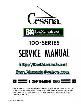 1963-1968 Cessna 172 Skyhawk 100-series aircraft service manual Preview image 1