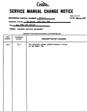 Cessna 100-Series Aircraft Service Manual (1963-1968) Preview image 4