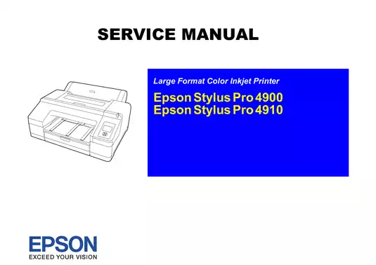 Epson Stylus Pro 4900 + 4910 inkjet printer service manual Preview image 1
