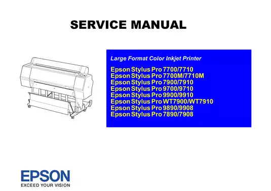Epson Stylus Pro Series Service Manual - Comprehensive Maintenance and Repair Guide
