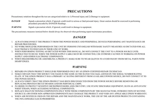 Epson Stylus Pro Series Service Manual - Comprehensive Maintenance and Repair Guide Preview image 2