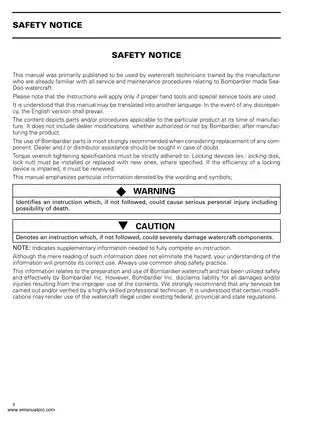 1997 Sea-Doo SP, SPX, GS, GSI, GSX, GTS, GTI, GTX, XP, HX shop manual manual page 5 preview Bombardier 1997 Sea-Doo SP, SPX, GS, GSI, GSX, GTS, GTI, GTX, XP, HX shop manual manual preview page 5 - thumbnail