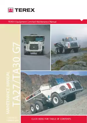 Terex TA27 G7 TA30 G7 articulated dump truck manual Preview image 1