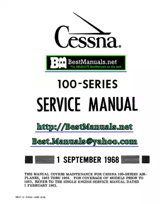 1963-1968 Cessna™ 182, 182F, 182G, 182H, 182J, 182K, 182L, 100 series service manual Preview image 1